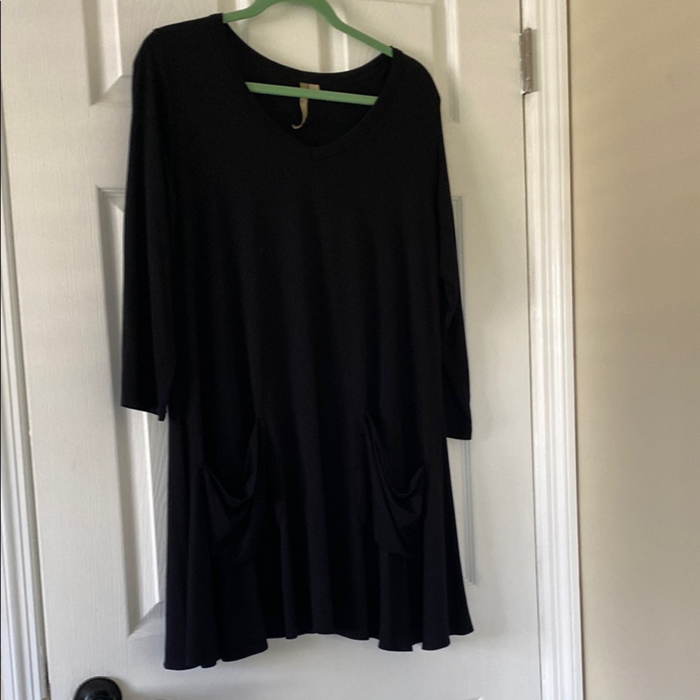 Comfy USA Black Casual Long Sleeve Dress